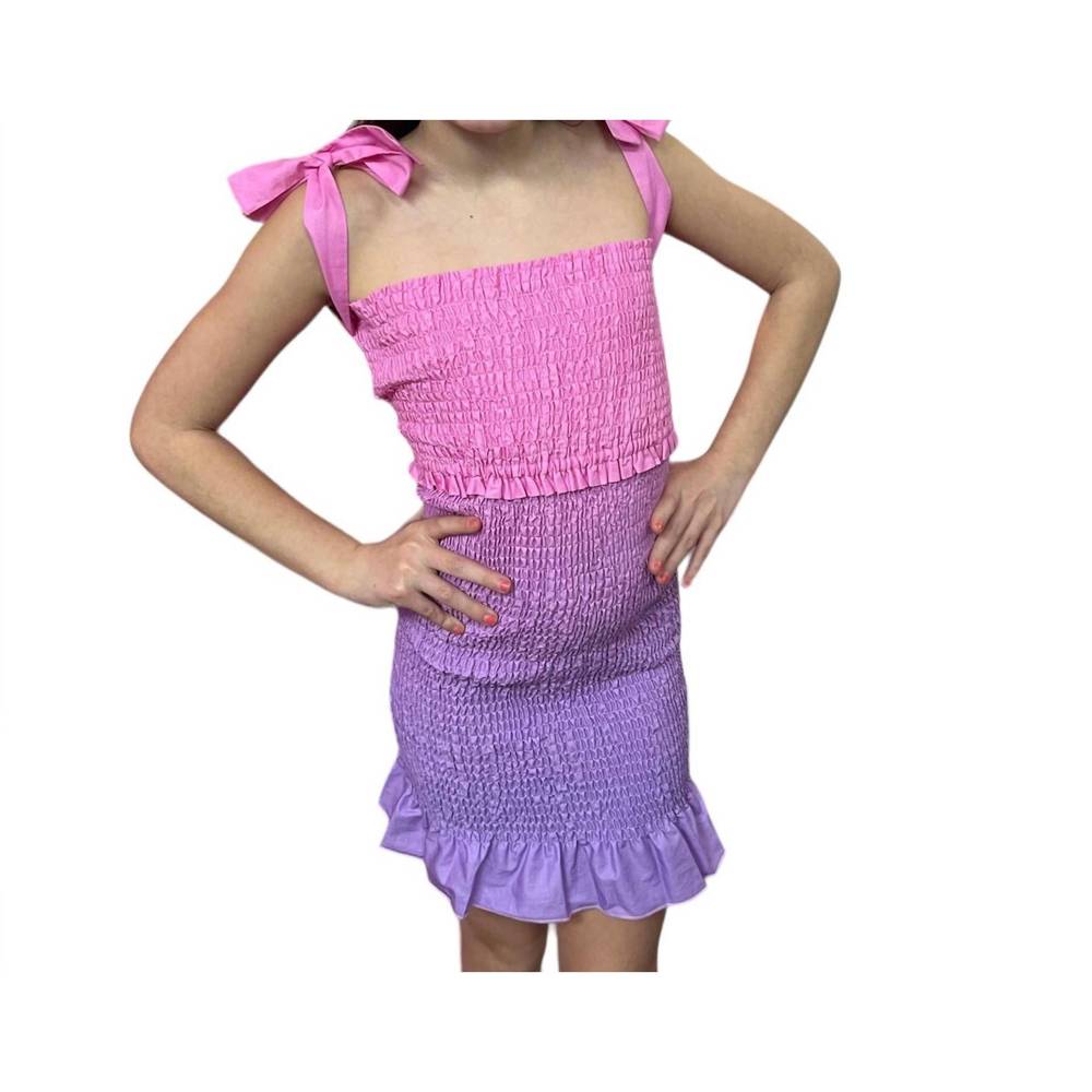 NEW THEME waverly ombre dress in pastel pink-purple